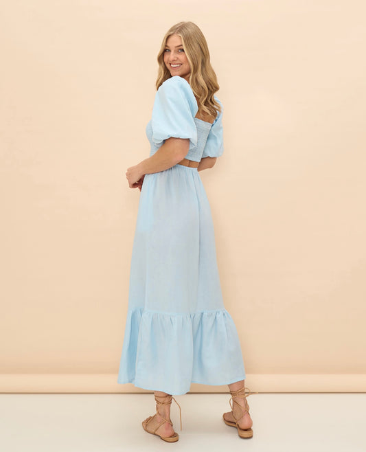 Felicity Puff Sleeve Maxi Dress | Blue