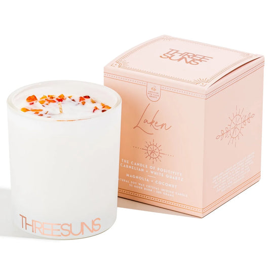 Laken - Candle of Positivity | Magnolia & Coconut Crystal Infused