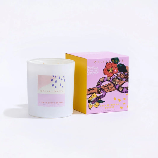 Celia Loves | Lychee Guava Sorbet Soy Candle (Assorted Sizes)