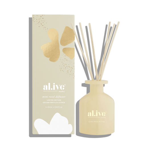 al.ive body | Mini Reed Diffuser - Golden Wattle & Citrus