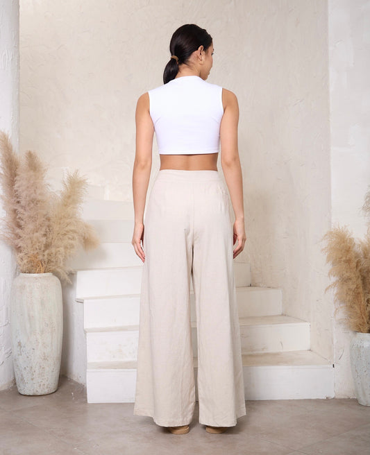 Soho Wide Leg Pant | Beige