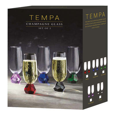 TEMPA | Zhara Sapphire 2pk Champagne Glasses
