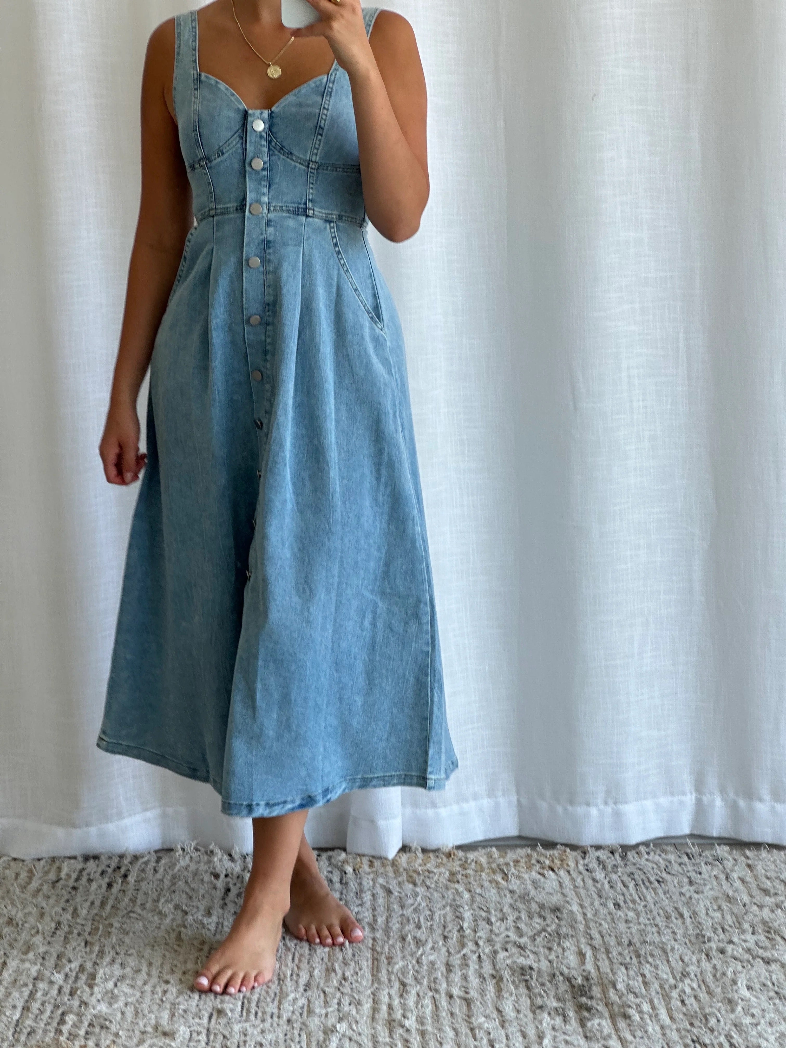 Indikah Denim Dress – lil'birdie boutique