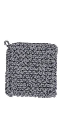 Knit Cotton Trivet 20x20cm | Chocolate & Grey