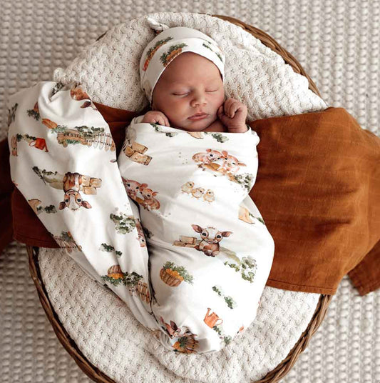 Cotton Baby Wrap Set | Farm