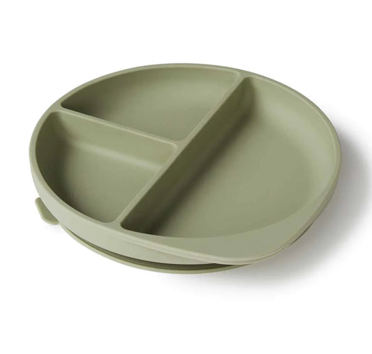 Silicone Suction Plate | Olive