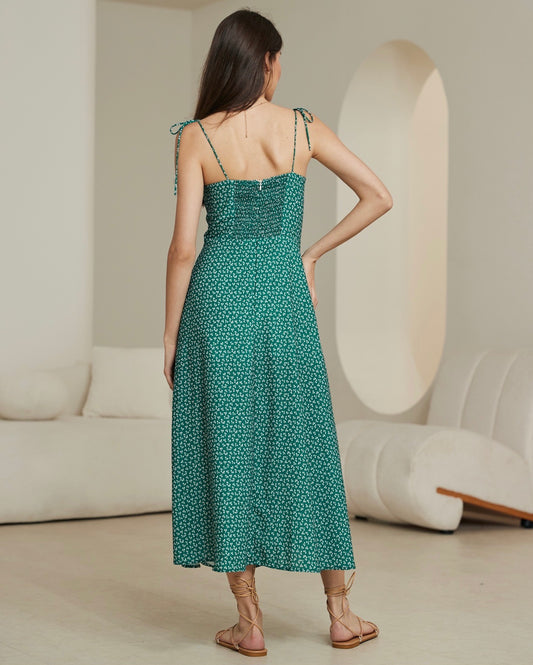 Iris Maxi | Cora Slip Maxi Dress | Green