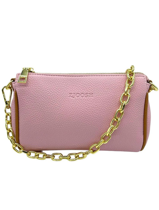Angie Pouch Crossbody | Pink/Tan