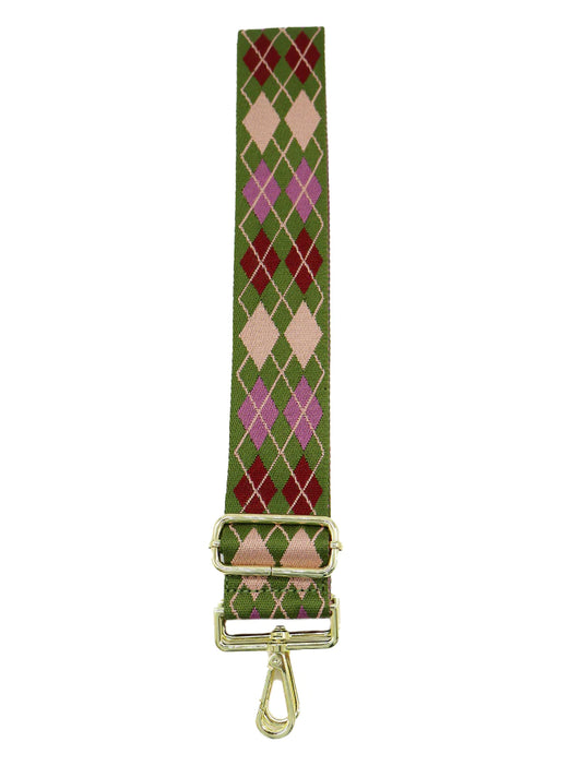 Argyle Webbing Bag Strap | Khaki