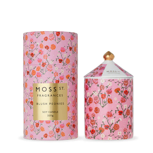Moss St. | Ceramic Candle 100g | Blush Peonies