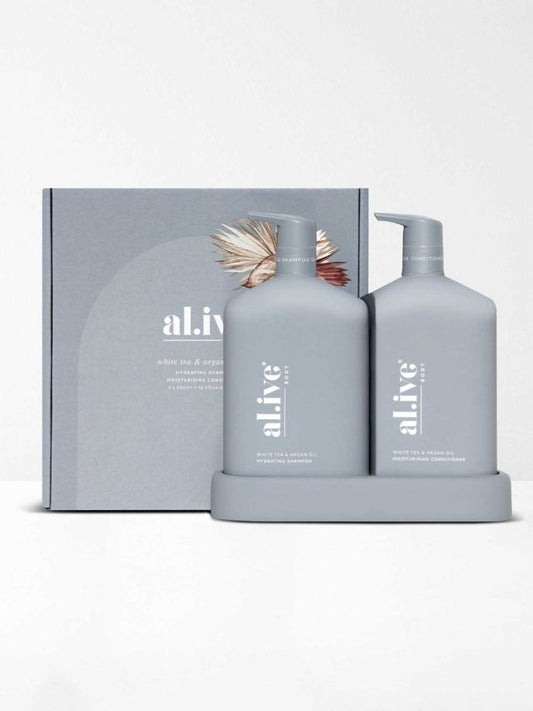 al.ive body | Shampoo & Conditioner Duo | White Tea & Argan Oil