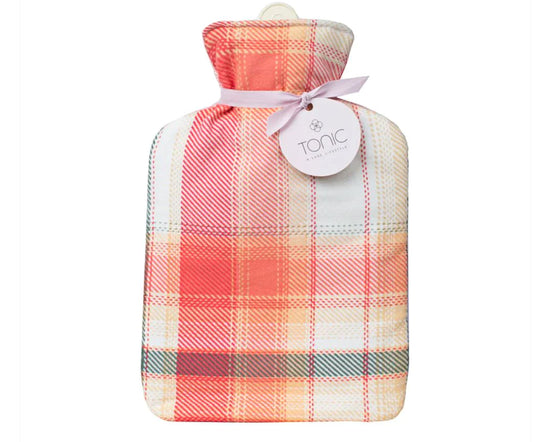 Flannel Check Hot Water Bottle