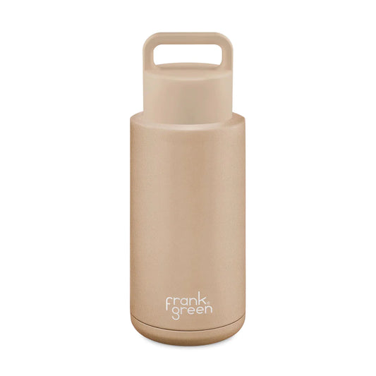 Frank Green Reusable Bottle | 1Ltr Grip Lid Soft Stone