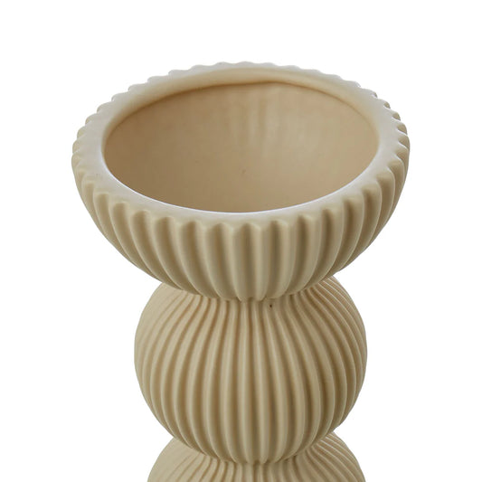 Ribbed Decorative Ceramic Vessel Vase