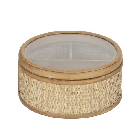Reyna Rattan Jewellery Box | Round