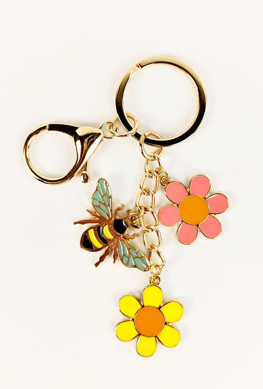 Keyring | Bee and Flower