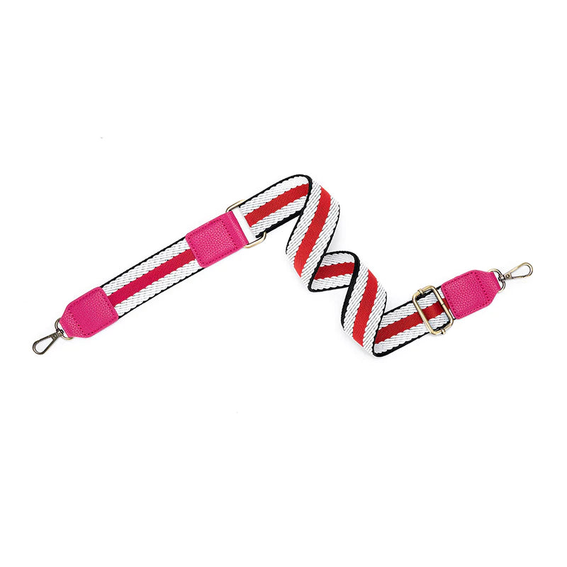 Interchangeable Handbag Strap | Pink/Red Stripe