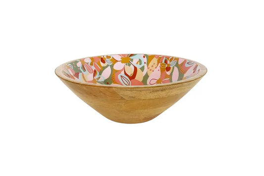 Frankie Floral Mango Wood Bowl