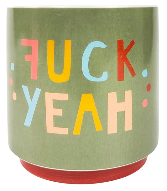 Funky Quote Planter Green | F@#k Yeah