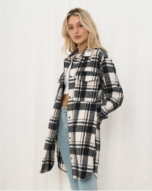 Iris Maxi | Hannah Shacket in Black/White