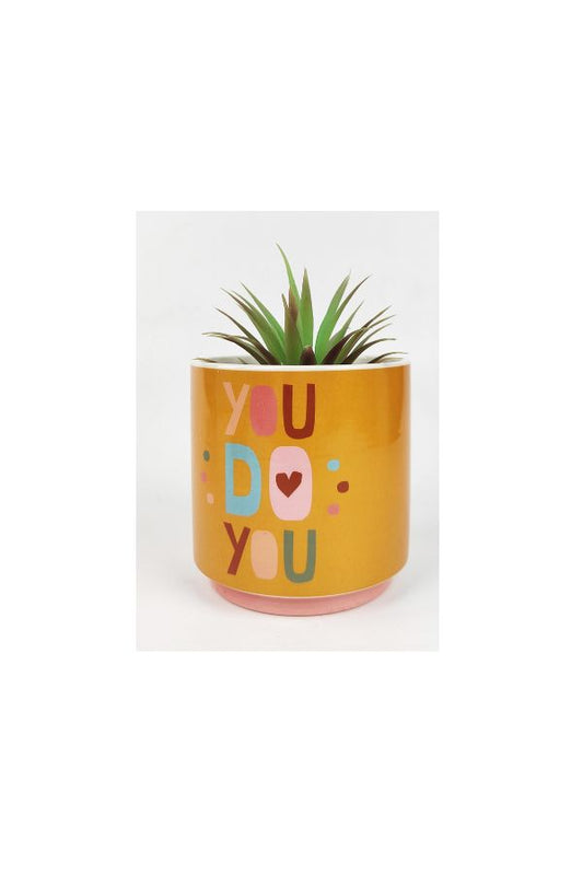 Funky Quote Planter Mustard | You Do You