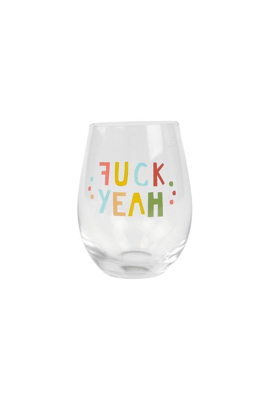 Funky Quote Wine Glass | F@#K Yeah