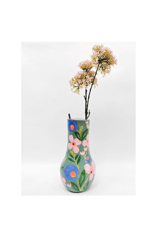 Native Floral Vase Sage (34cm)