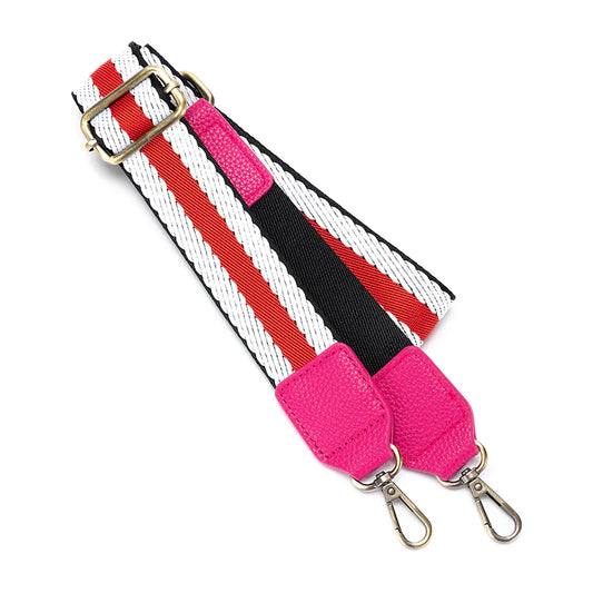 Interchangeable Handbag Strap | Pink/Red Stripe