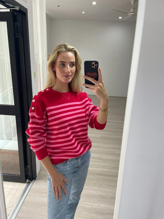 Dixie Sweater | Red/Pink