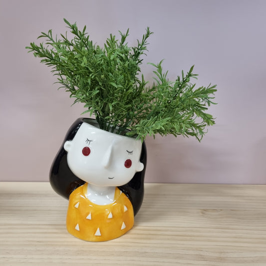 Lady Yellow Vase/Planter