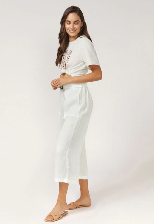 Iris Maxi | Renee Linen White Pants
