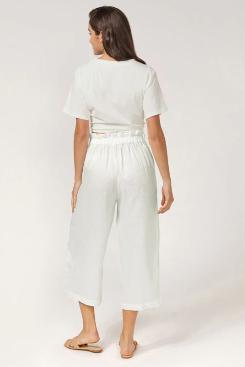 Iris Maxi | Renee Linen White Pants