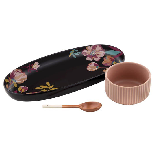 Jardin Serving Platter, Bowl & Spoon Set