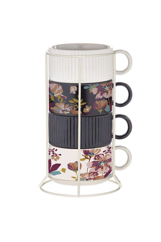 Jardin 5-Piece Mug & Stand Set