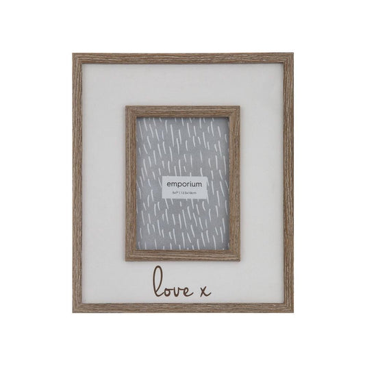 'Love' Photo Frame (5x7) | White/Natural