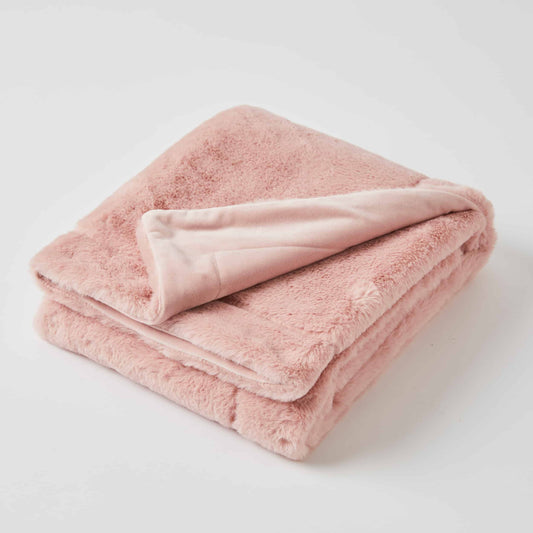 Faux Fur Super Soft Baby Blanket | Pink