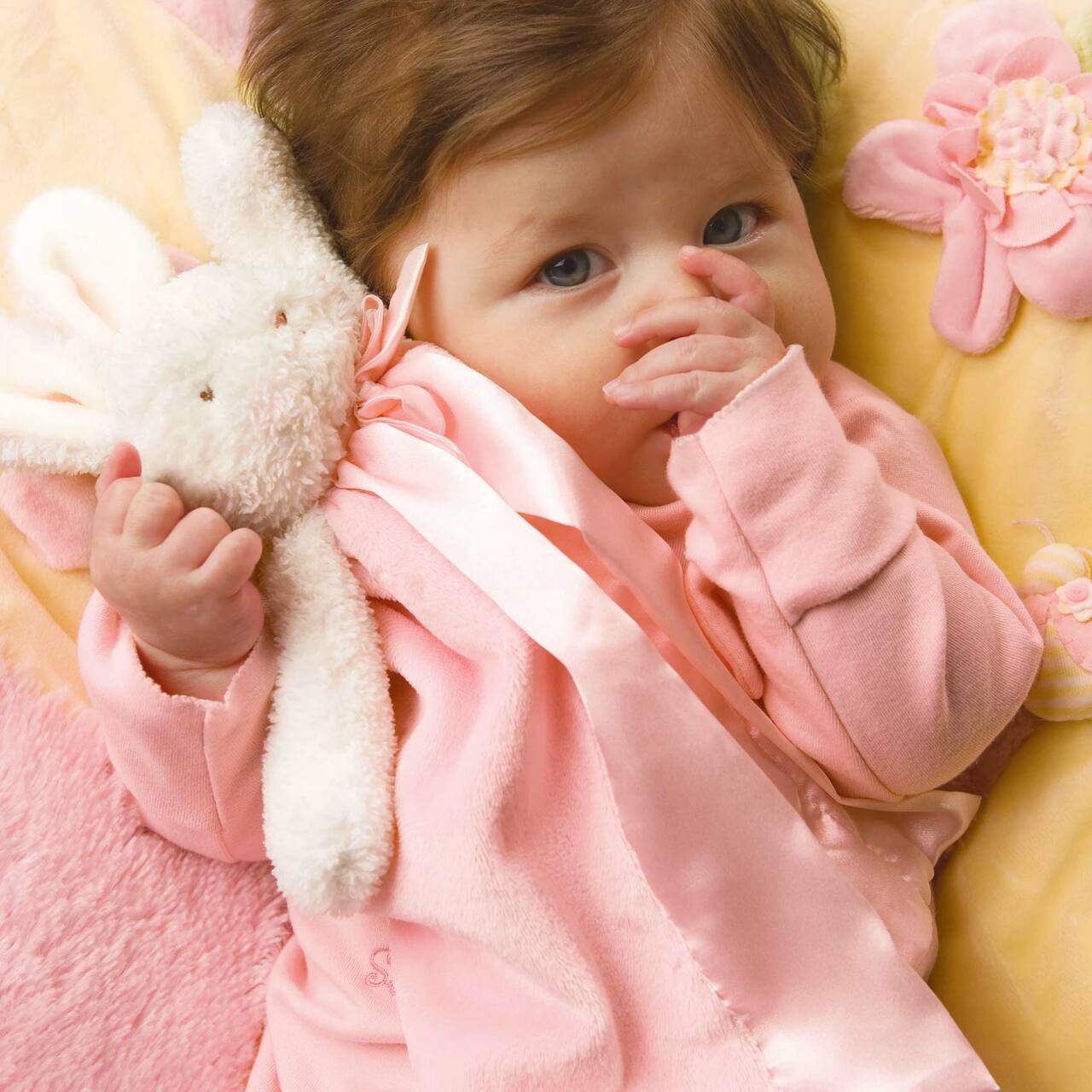 Bye Bye Buddy Pink Bunny 'Blossom' Blanket
