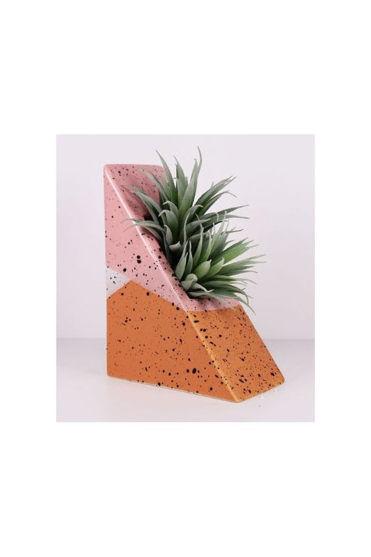 Cora Triangle Planter/Bookend Pink