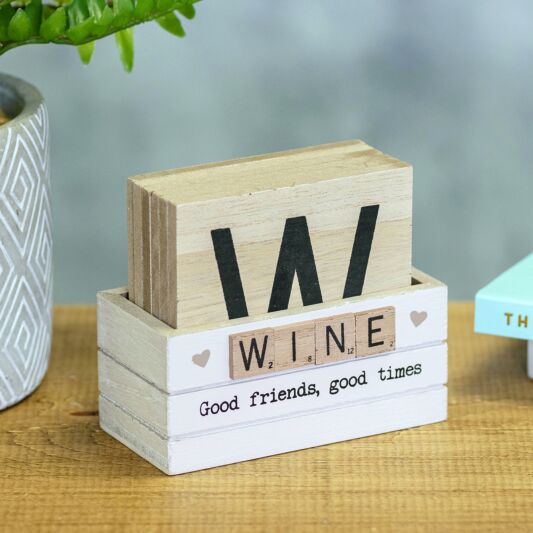 Scrabble Drink Coasters | Wine
