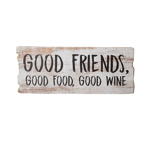 Wall Plaque 'Good Friends, Good Food, Good Wine'