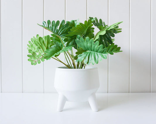 Cauldron Planter in White