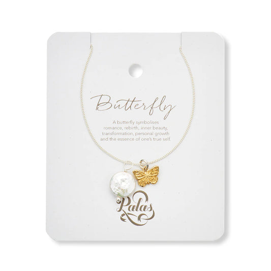 Pearl Amulet Necklace | Butterfly