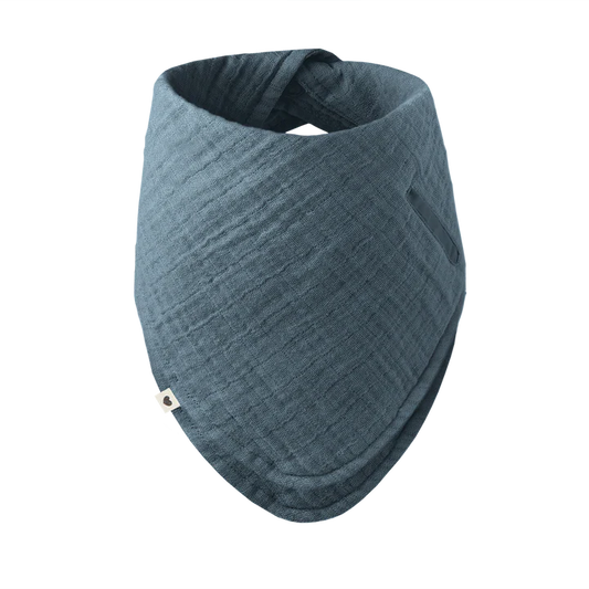 Organic Muslin Cotton Bandana Bib | Petrol