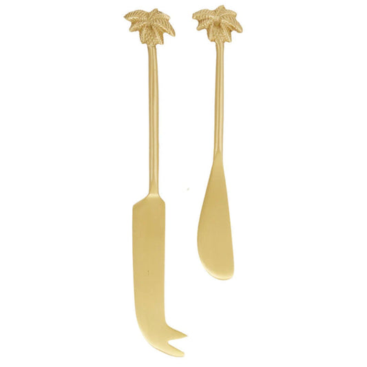 Tropic Brass Cheese Knife Set