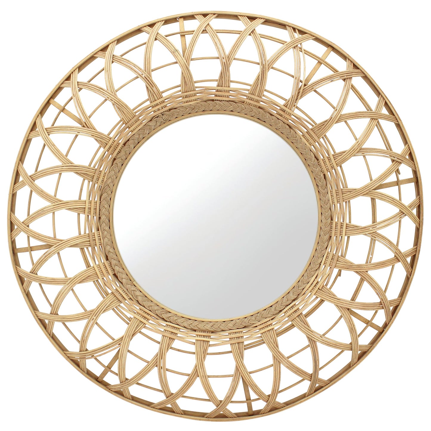 Uma Rattan Round Mirror (80cm)