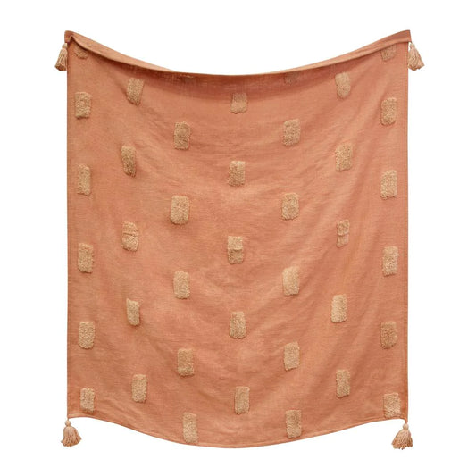 Quinn Textured Throw in Clay Pink