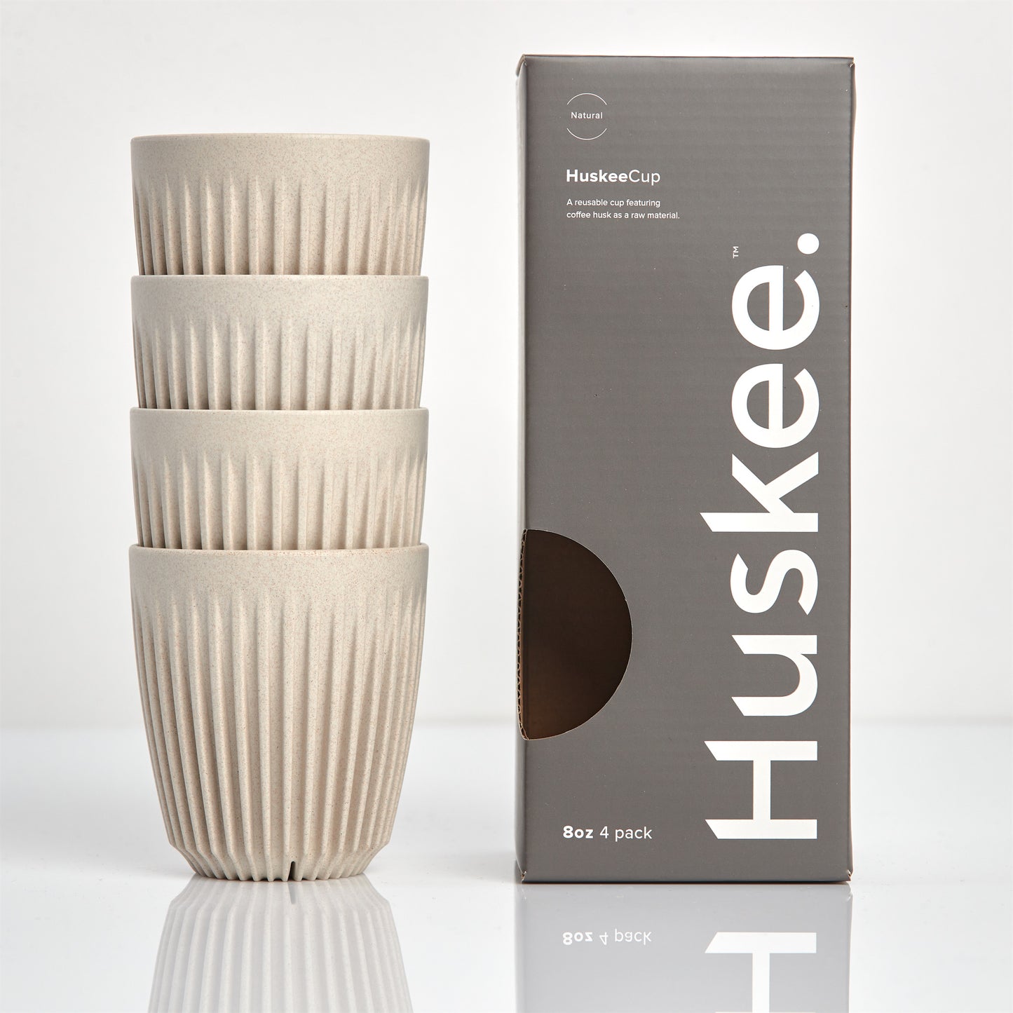 Huskee Cup Natural | Set 4 8oz