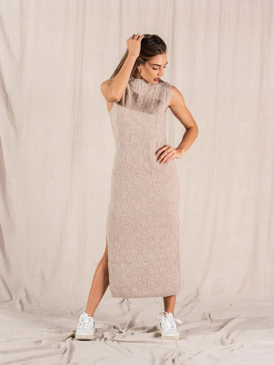 VL the Label | Casey Knit Dress in Oatmeal