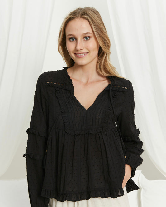 Iris Maxi | Nola Shirt in Black