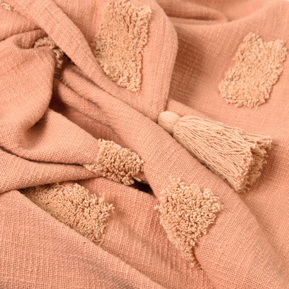 Quinn Textured Throw in Clay Pink